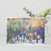 ワイルドフラワー招待状カード セーブザデート (スタンド正面)