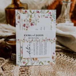 ワイルドフラワー招待状用帯 招待状ベリーバンド