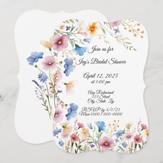 ワイルドフラワー招待状 (正面/裏面)