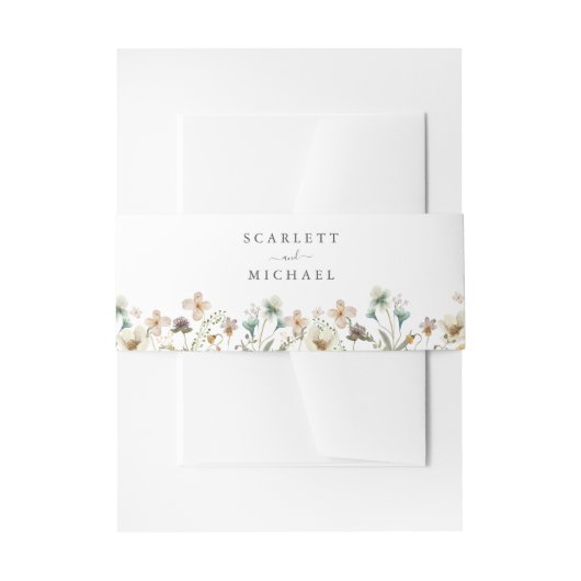 ワイルドフラワー招待用腹帯 招待状ベリーバンド (正面例)