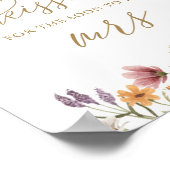 ワイルドフラワー推測いくつのキスブライダルゲームのサイン ポスター (角)