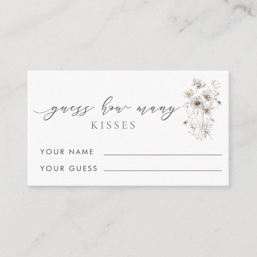 ワイルドフラワー推測いくつのキスブライダルゲーム エンクロージャーカード (正面)