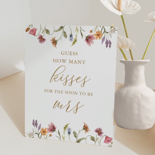 ワイルドフラワー推測いくつのキスブライダルゲーム 台座サイン