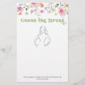 ワイルドフラワー推測ドレスブライダルシャワーゲーム (正面)