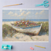 ワイルドフラワー擦り切れたの切り離し付きウッドボート 薄葉紙 (クラフト)