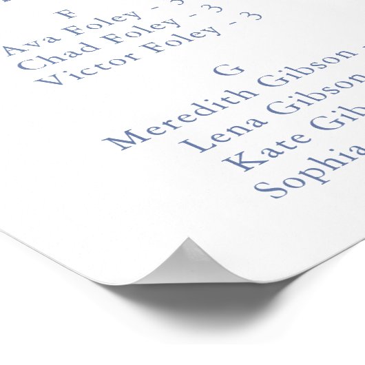 ワイルドフラワー数々ののアルファベット式座席表 ポスター (角)