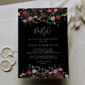 ワイルドフラワー数々のベビーQベビーシャワーバーベキュー 招待状