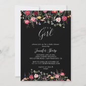 ワイルドフラワー数々の女の子の赤ちゃんシャワー 招待状 (正面)
