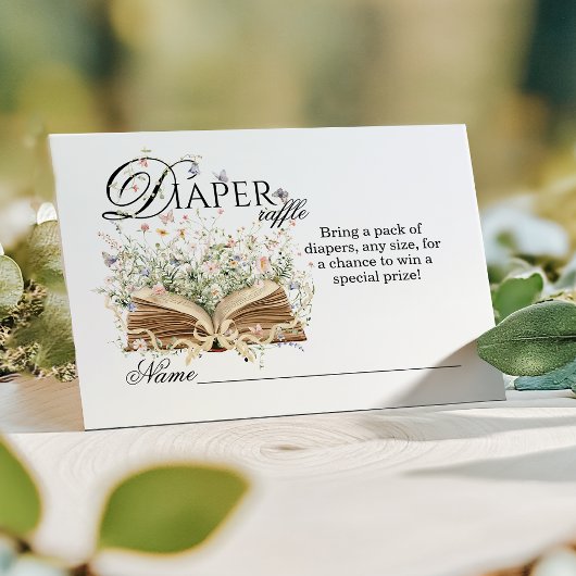 ワイルドフラワー新しいチャプター開始ベイビーシャワーおむつ エンクロージャーカード