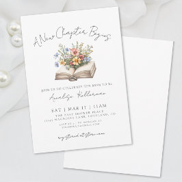 ワイルドフラワー新チャプター本ベイビーシャワー 招待状