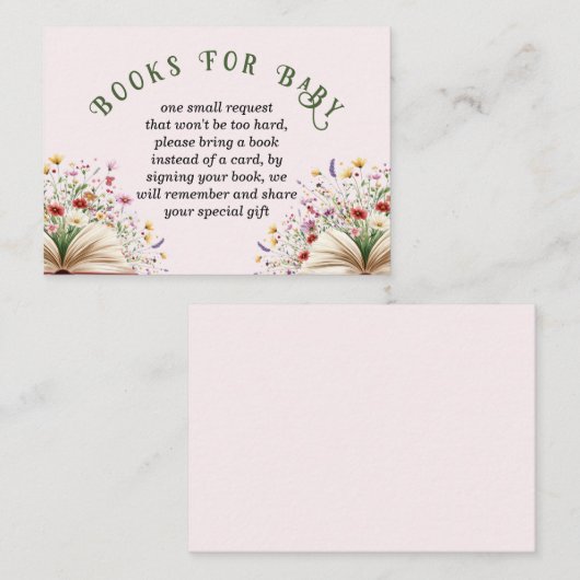 ワイルドフラワー新チャプター赤ちゃんシャワーベビー エンクロージャーカード (正面/裏面)