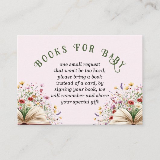 ワイルドフラワー新チャプター赤ちゃんシャワーベビー エンクロージャーカード (正面)