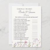 ワイルドフラワー新郎新婦トリビアブライダルシャワーゲーム 案内状 (正面)