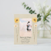 ワイルドフラワー日付の写真を保存 ポストカード (スタンド正面)