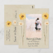 ワイルドフラワー日付の写真を保存 ポストカード (正面/裏面)