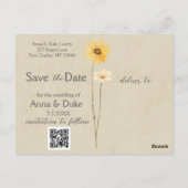 ワイルドフラワー日付の写真を保存 ポストカード (裏面)