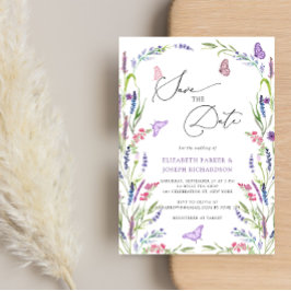 ワイルドフラワー日付を保存 招待状