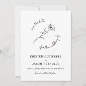 ワイルドフラワー日付を保存 招待状 (正面)