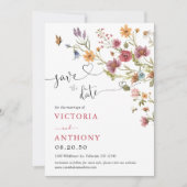 ワイルドフラワー日付カードを保存 セーブザデート (正面)