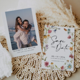 ワイルドフラワー日付保存招待状 招待状