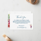 ワイルドフラワー明るい葬儀ありがとう、悔やみや弔慰 ノートカード (正面/裏面インサイチュ)