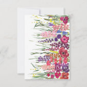 ワイルドフラワー明るい葬儀ありがとう、悔やみや弔慰 ノートカード (裏面)