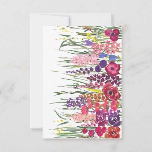 ワイルドフラワー明るい葬儀ありがとう、悔やみや弔慰 ノートカード (裏面)