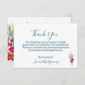 ワイルドフラワー明るい葬儀ありがとう、悔やみや弔慰 ノートカード (正面/裏面)