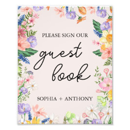 ワイルドフラワー春お願いゲストブックにサイン フォトプリント