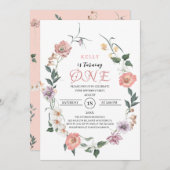 ワイルドフラワー春が1回転祝する 招待状 (正面/裏面)