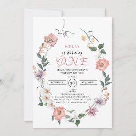 ワイルドフラワー春が1回転祝する 招待状