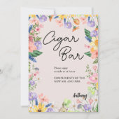 ワイルドフラワー春の結婚式シガーサインカード 招待状 (正面)