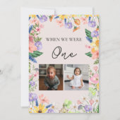 ワイルドフラワー春の結婚式テーブルの単語番号カード 招待状 (正面)