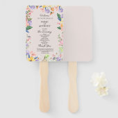 ワイルドフラワー春の結婚式プログラム ハンドファン (正面&裏面)