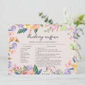 ワイルドフラワー春の結婚式レシピカード (スタンド正面)