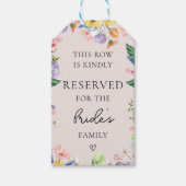 ワイルドフラワー春の結婚式予約椅子ラベル ギフトタグ (正面)