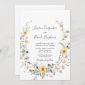 ワイルドフラワー春の結婚式招待状 招待状 (正面/裏面)