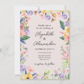 ワイルドフラワー春の結婚式招待状 招待状 (正面)
