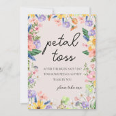 ワイルドフラワー春の結婚式花弁トスサインカード 招待状 (正面)
