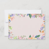 ワイルドフラワー春の結婚式QRコードRSVPカード (裏面)