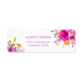ワイルドフラワー春の結婚式RSVP差出人住所 ラベル (正面)