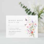 ワイルドフラワー春の食事オプションRSVPカード エンクロージャーカード (スタンド正面)