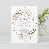 ワイルドフラワー春カップルブライダルシャワー招待状 招待状 (スタンド正面)