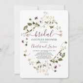 ワイルドフラワー春カップルブライダルシャワー招待状 招待状 (正面)