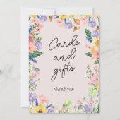 ワイルドフラワー春カードとギフトサイン 招待状 (正面)