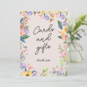 ワイルドフラワー春カードとギフトサイン 招待状 (スタンド正面)