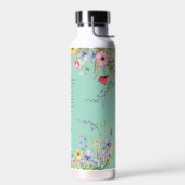 ワイルドフラワー春ガーデンバイブルパーソナライズされた詩 ウォーターボトル (左面)
