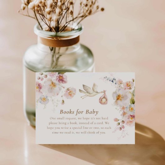 ワイルドフラワー春ガーデンブックスベビー エンクロージャーカード