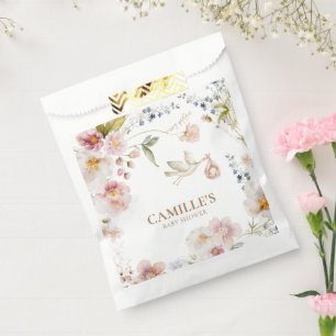 ワイルドフラワー春ガールベビーシャワー フェイバーバッグ