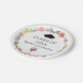 ワイルドフラワー春クラス卒業紙プレート ペーパープレート (アングル)